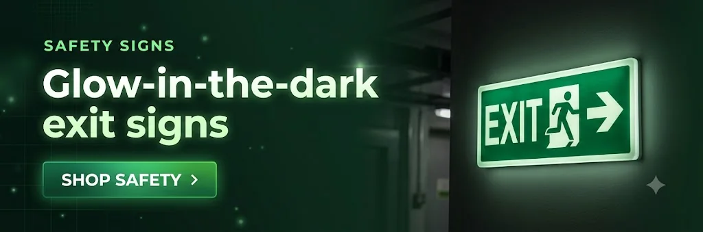 Glow-in-the-dark exit signs
