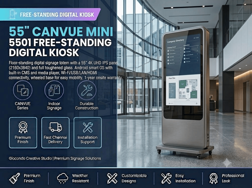 55" CAN CANVUE MINI 5501 Free-Standing Digital Kiosk