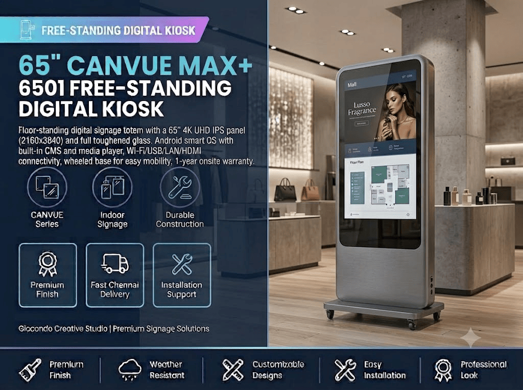 65" CAN CANVUE MAX+ 6501 Free-Standing Digital Kiosk