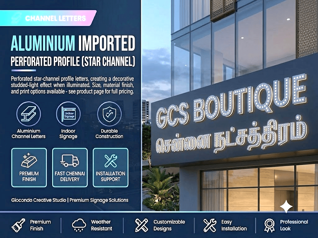 Aluminium Imported Perforated Profile (Star Channel)