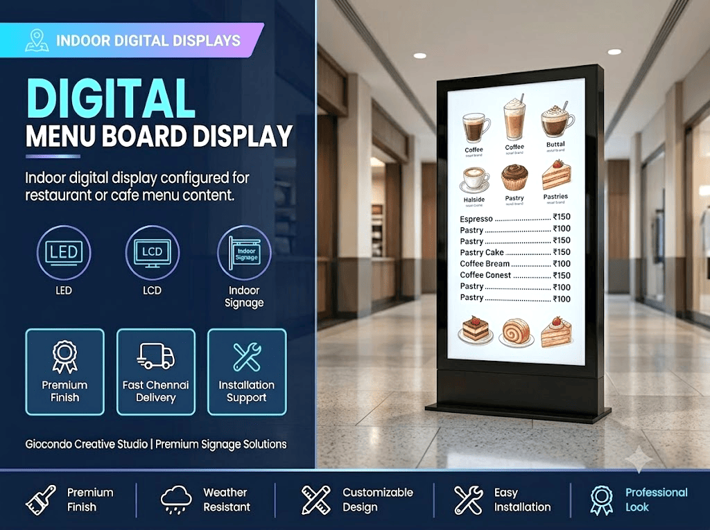 Digital Menu Board Display
