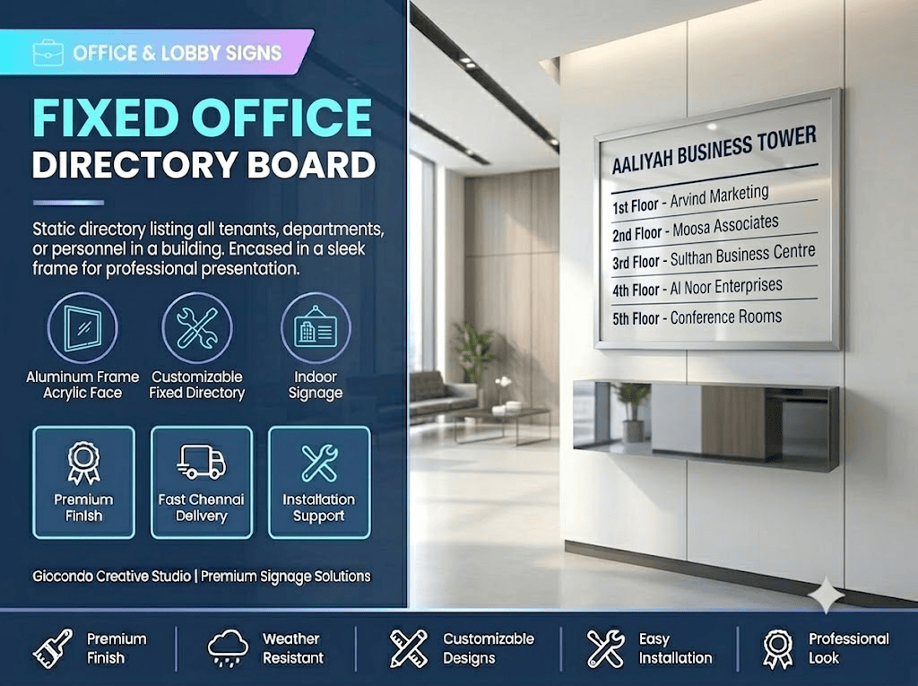 Fixed Office Directory Board