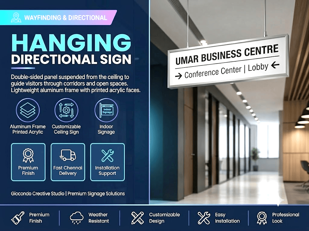 Hanging Ceiling Directional Sign