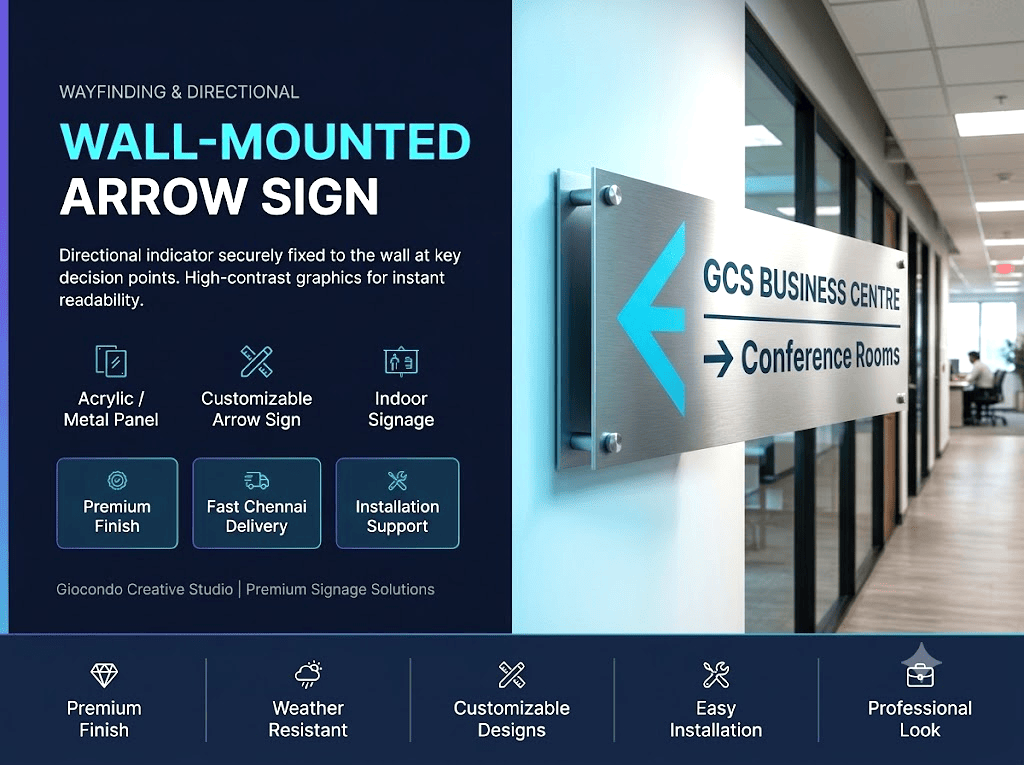 Wall-Mounted Arrow Sign