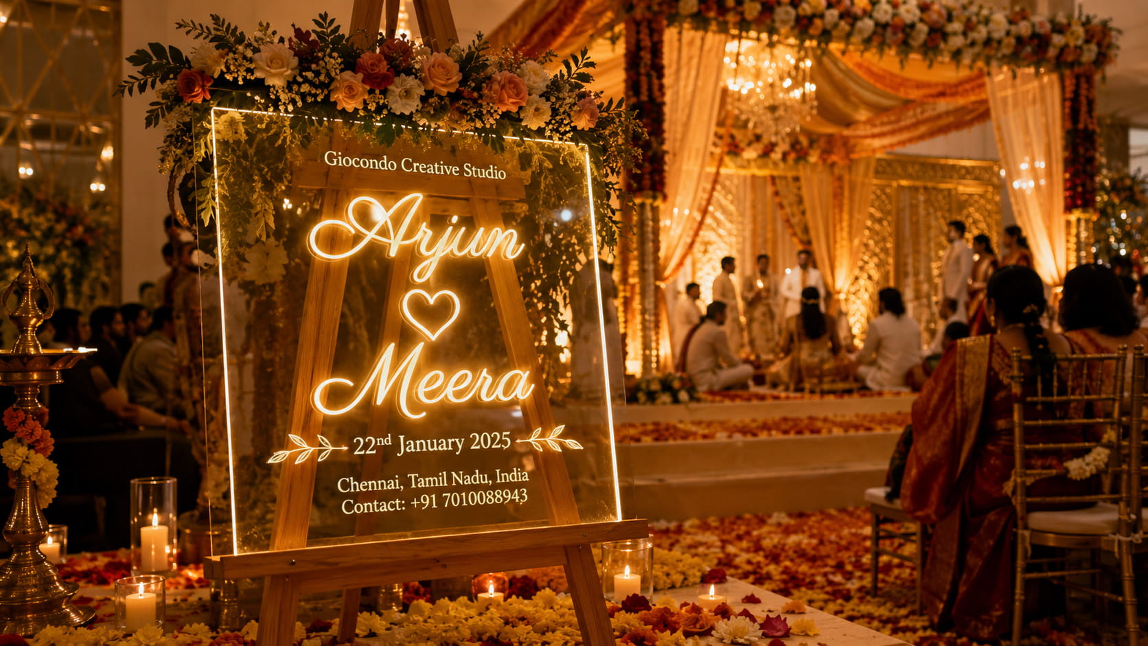 LED Name Board Wedding